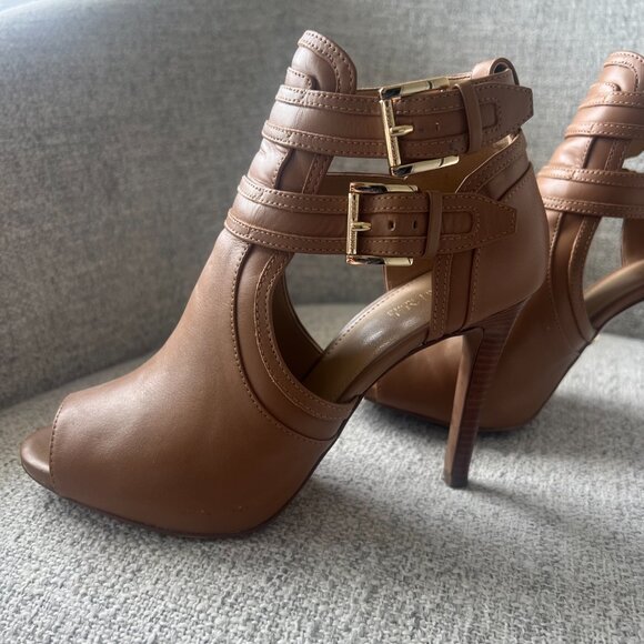 Michael Kors Blaze Leather Open-Toe Acorn Bootie US Size 7 - Picture 4 of 8